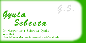 gyula sebesta business card